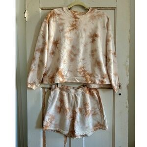 Madewell Tie-Dye Terry Sweatshirt & Short Set – Size XS – Women’s Lounge Set